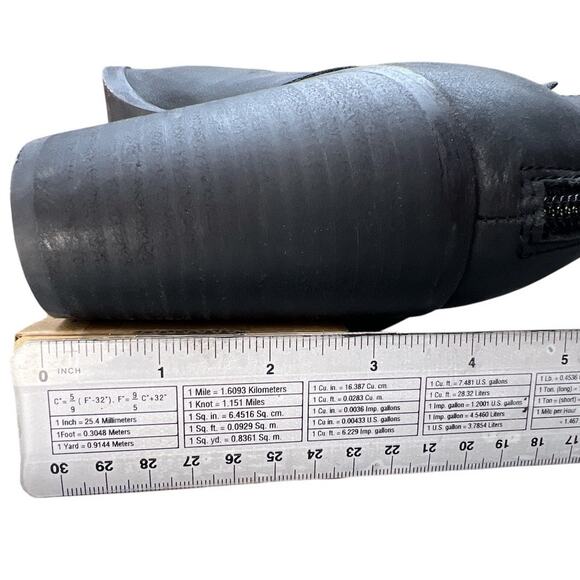 BP Leather Block Chunky Heel Ankle Boots Chelsea Zip Shoes Sz 10 Black Boho Moto - Picture 8 of 10